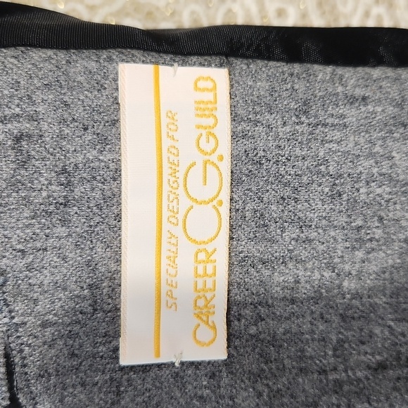 Career CG Guild Blazer Wool Blend Grey Lined Pockets Women Size M Office Busines - Picture 10 of 13